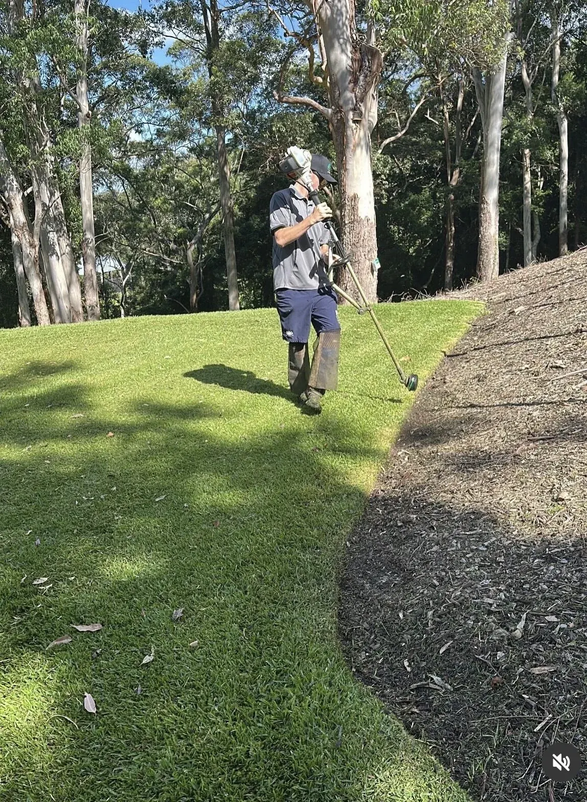 Trimming the edge of an acreage lawn